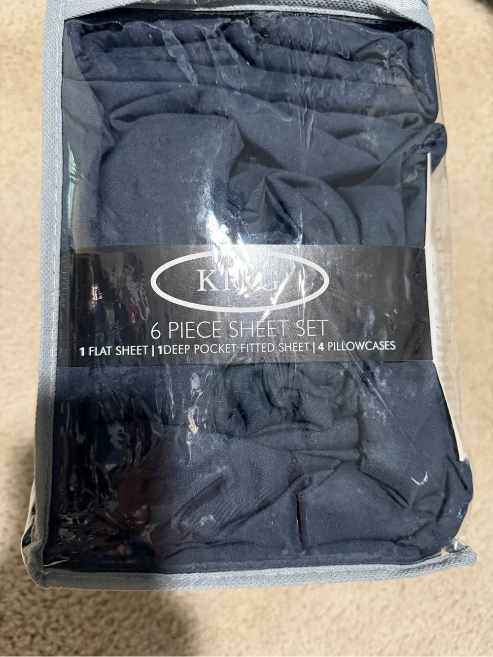 Ashley Taylor Bamboo Essence Ultra Plush Deep Navy Sheet Set King New